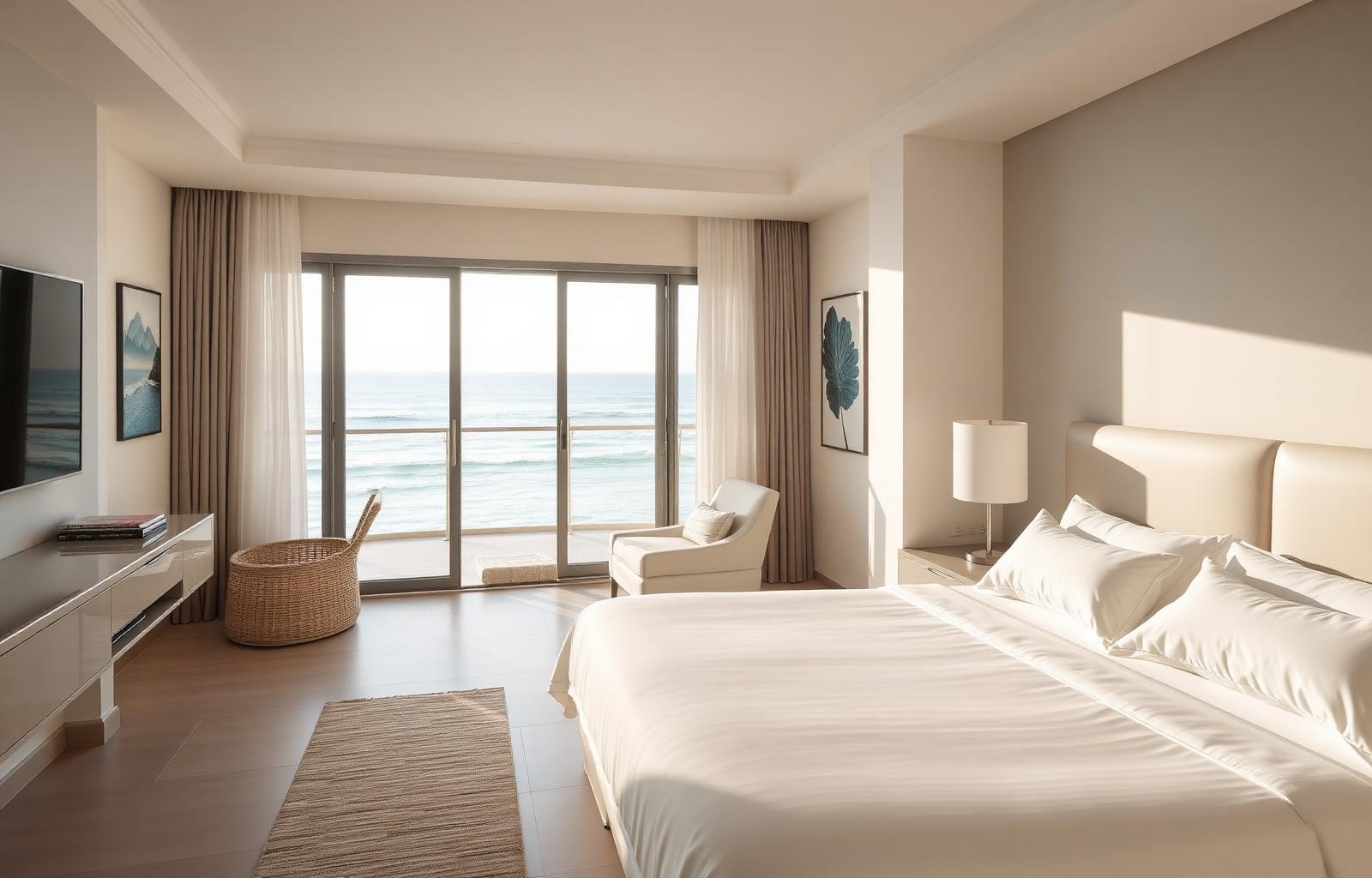 Oceanfront guest room with balcony